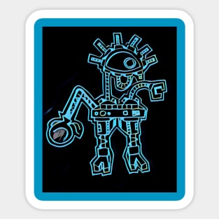 Spikey Eye Bot Sticker